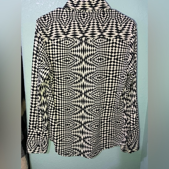 Zara Black and White Checkered Button-Down Shirt - Picture 5 of 8